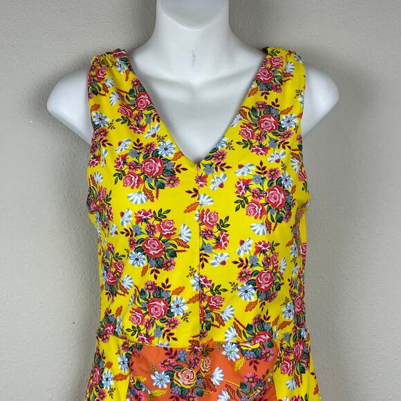 NWT Matilda Jane Secret Admirer Yellow Floral One Piece Swimsuit Size L‎ - Picture 3 of 8